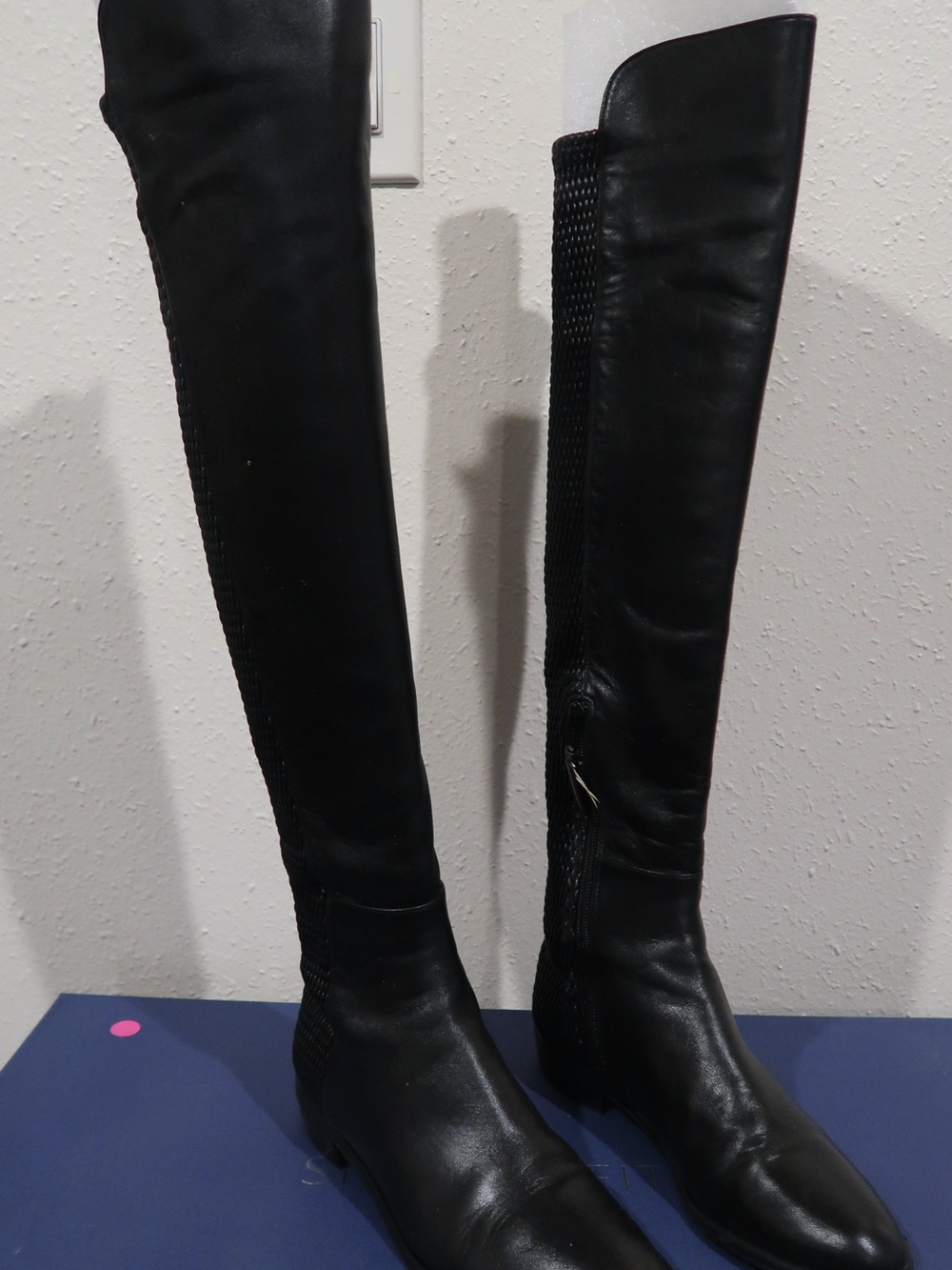 Stuart Weitzman Black Over-the-Knee Stretch Boots